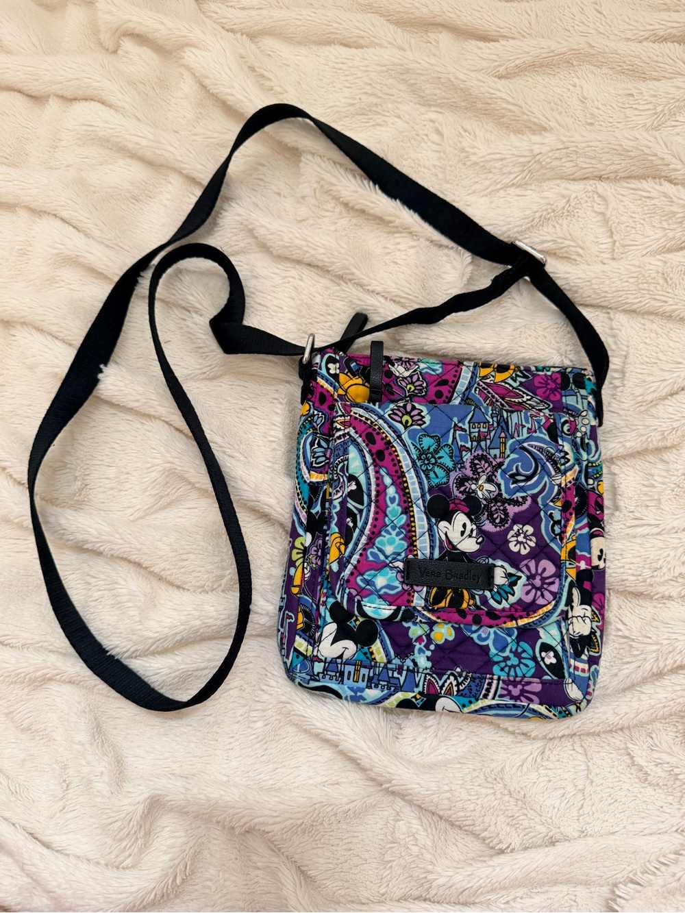 Vera Bradley Disney Mickey & Minnie Mouse Blue Paisley Crossbody Bag